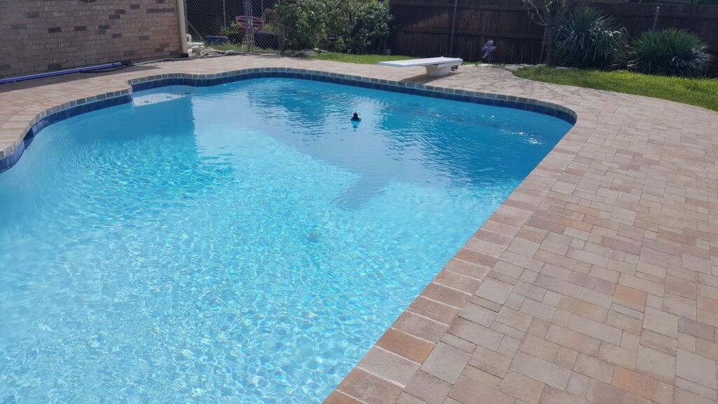 brick style pool decking plano