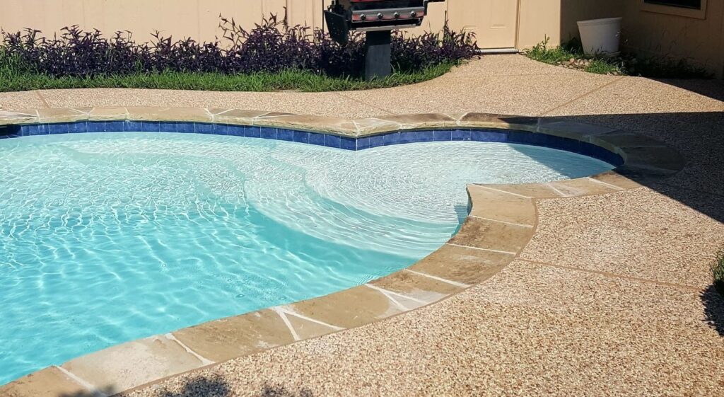 oklahoma flagstone coping spa tanning ledge conversion colleyville