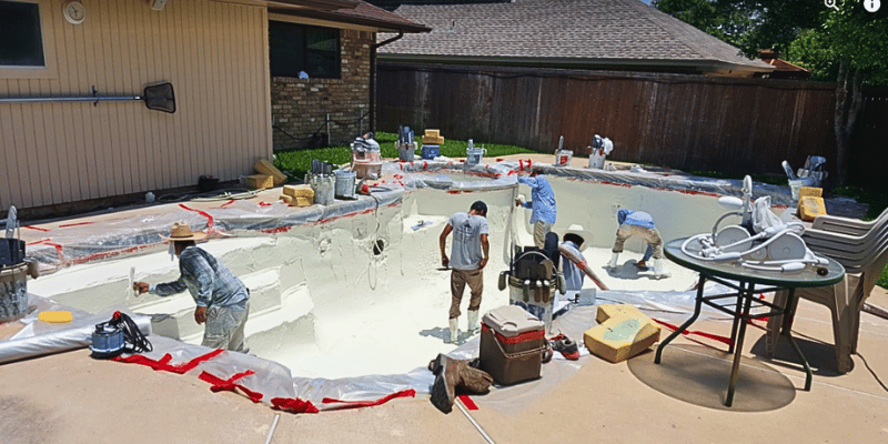 laying plaster for a pool in Dallas Texas 1 Home