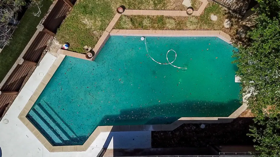 swimming pool in summer